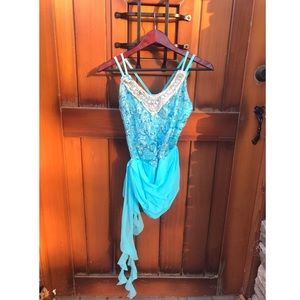 Sky Blue Dance Unitard Costume